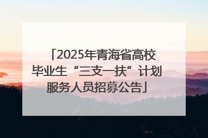 2025年青海省高校毕业生“三支一扶”计划服务人员招募公告