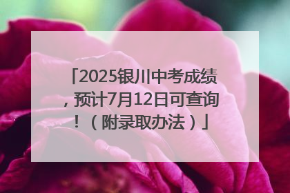 2025银川中考成绩，预计7月12日可查询！（附录取办法）