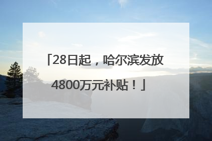 28日起，哈尔滨发放4800万元补贴！
