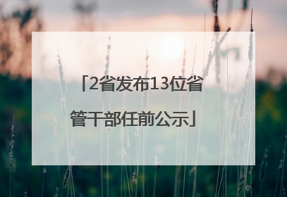 2省发布13位省管干部任前公示