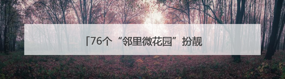 76个“邻里微花园”扮靓社区！青岛绘就社区新图景